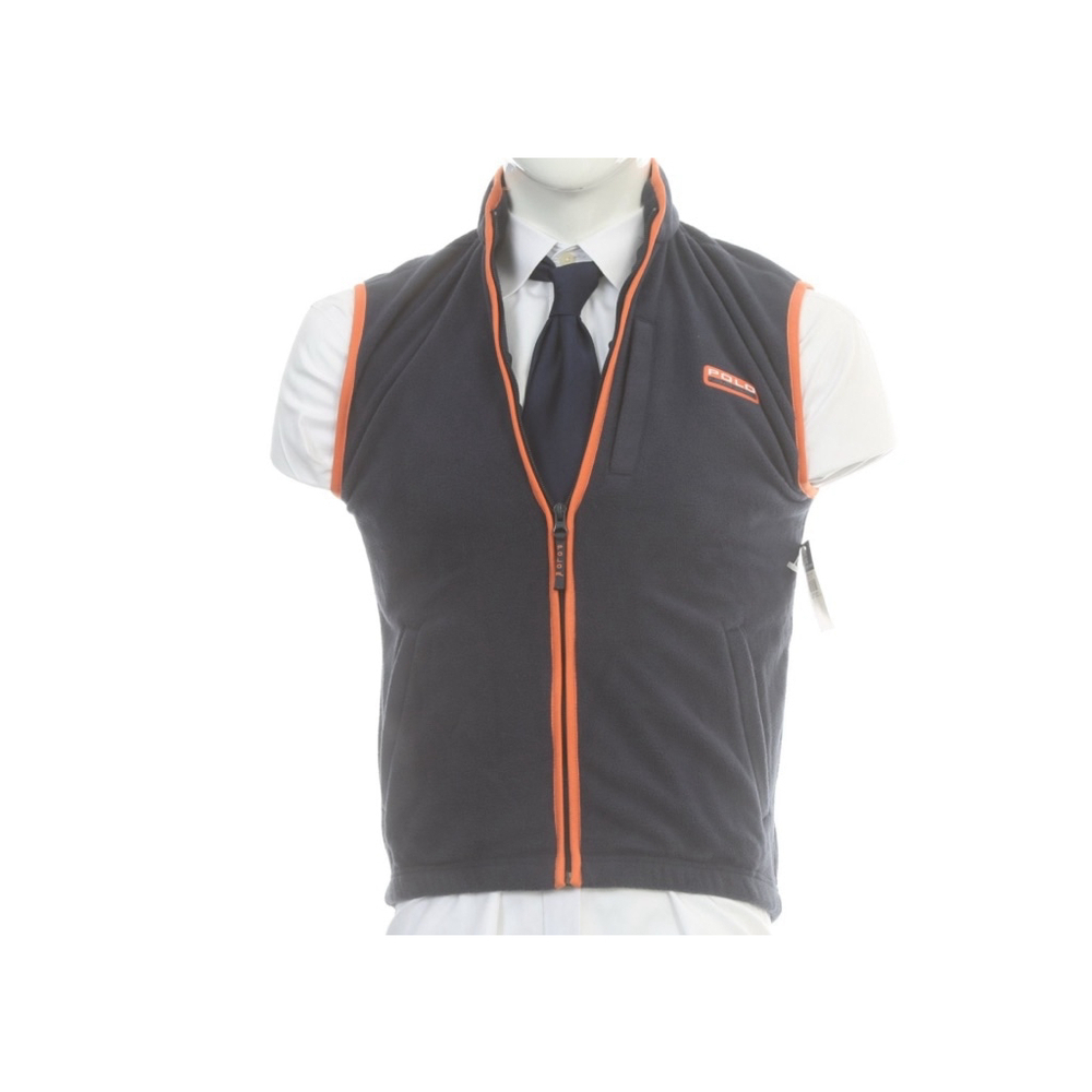 Ralph Lauren Boys 12-14 Polo Sport Navy Fleece Vest Gilet Orange Trim NWT
